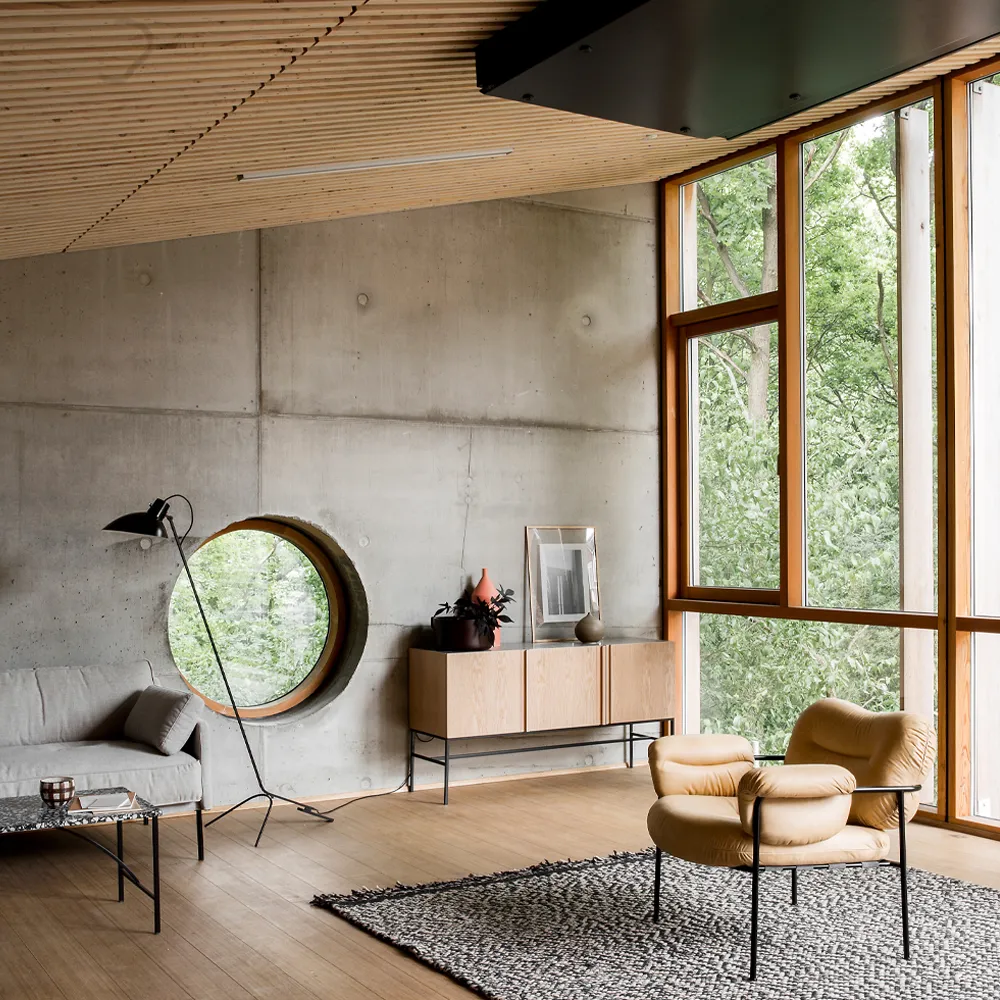 Boss sideboard, Ek svartbets-4 dörrar-kalksten Fogia