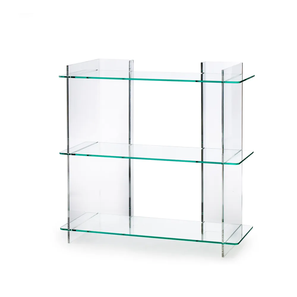 Combiplex hylla, klar, 3 hyllplan, stativ i plexiglas Fogia