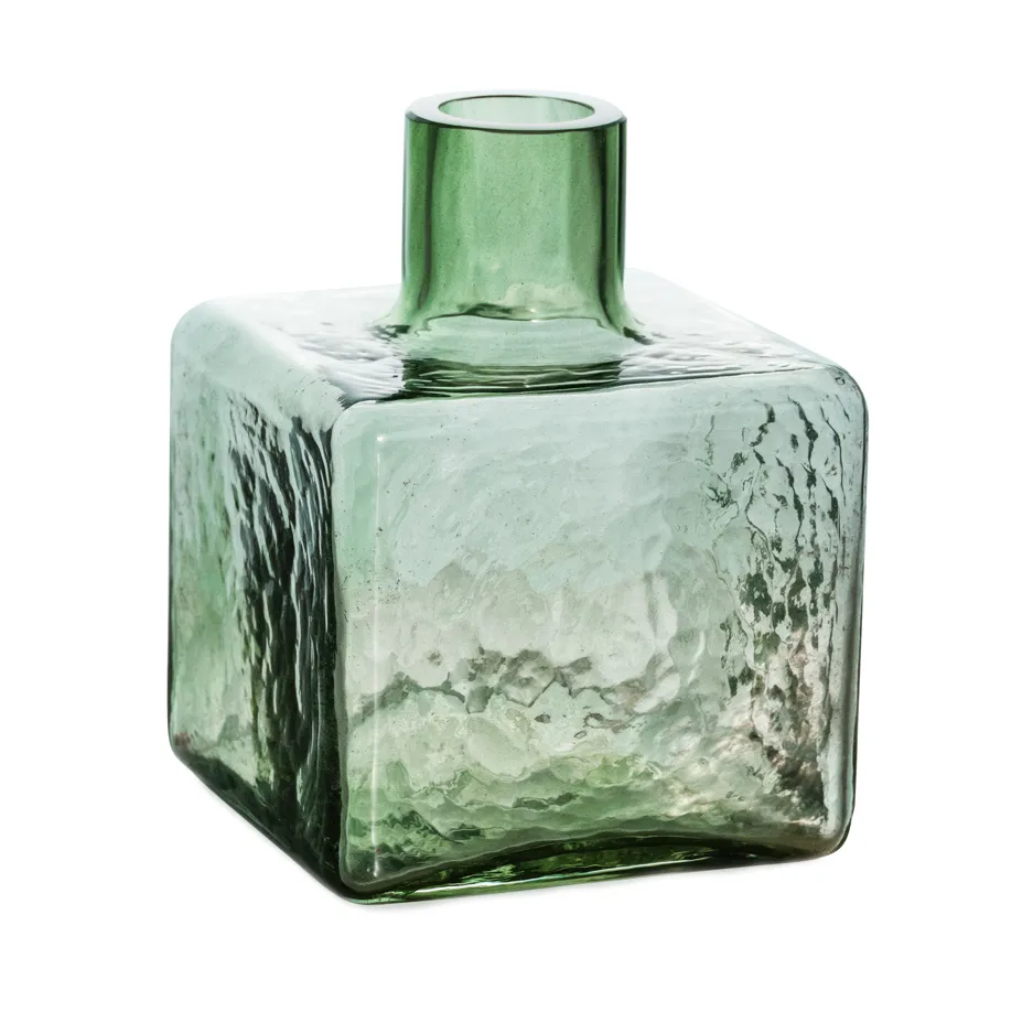 Cube vas, Green, 13x10x10 cm Fogia