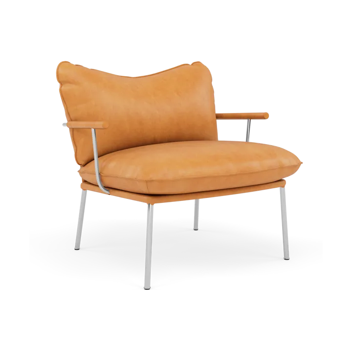 Pico fåtölj - Vintage cognac-polished stainless steel - Fogia