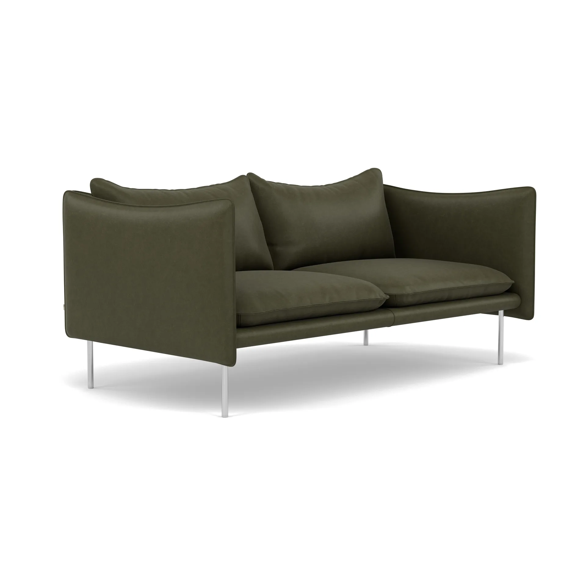 Tiki soffa 2-sits, Vintage Olive-polished stainless steel Fogia