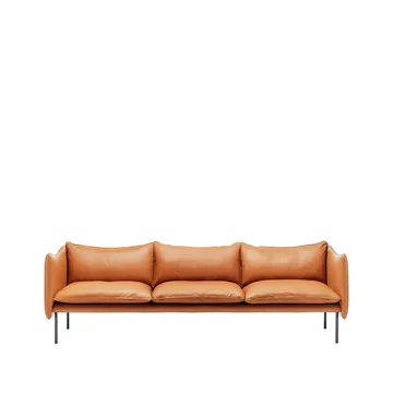 Tiki soffa 3-sits - Elmotique 43807 cognac-mörkgrå ben - Fogia