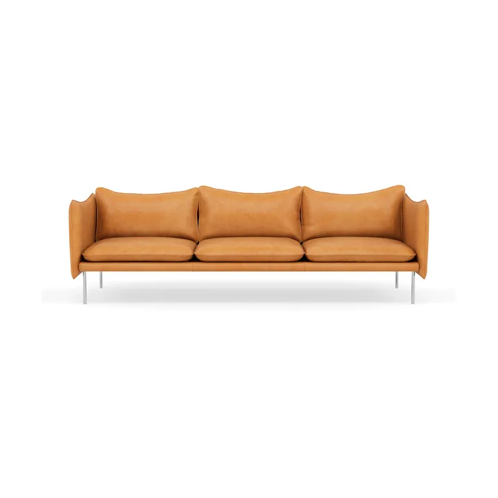 Tiki soffa 3-sits - Vintage Cognac-polished stainless steel - Fogia