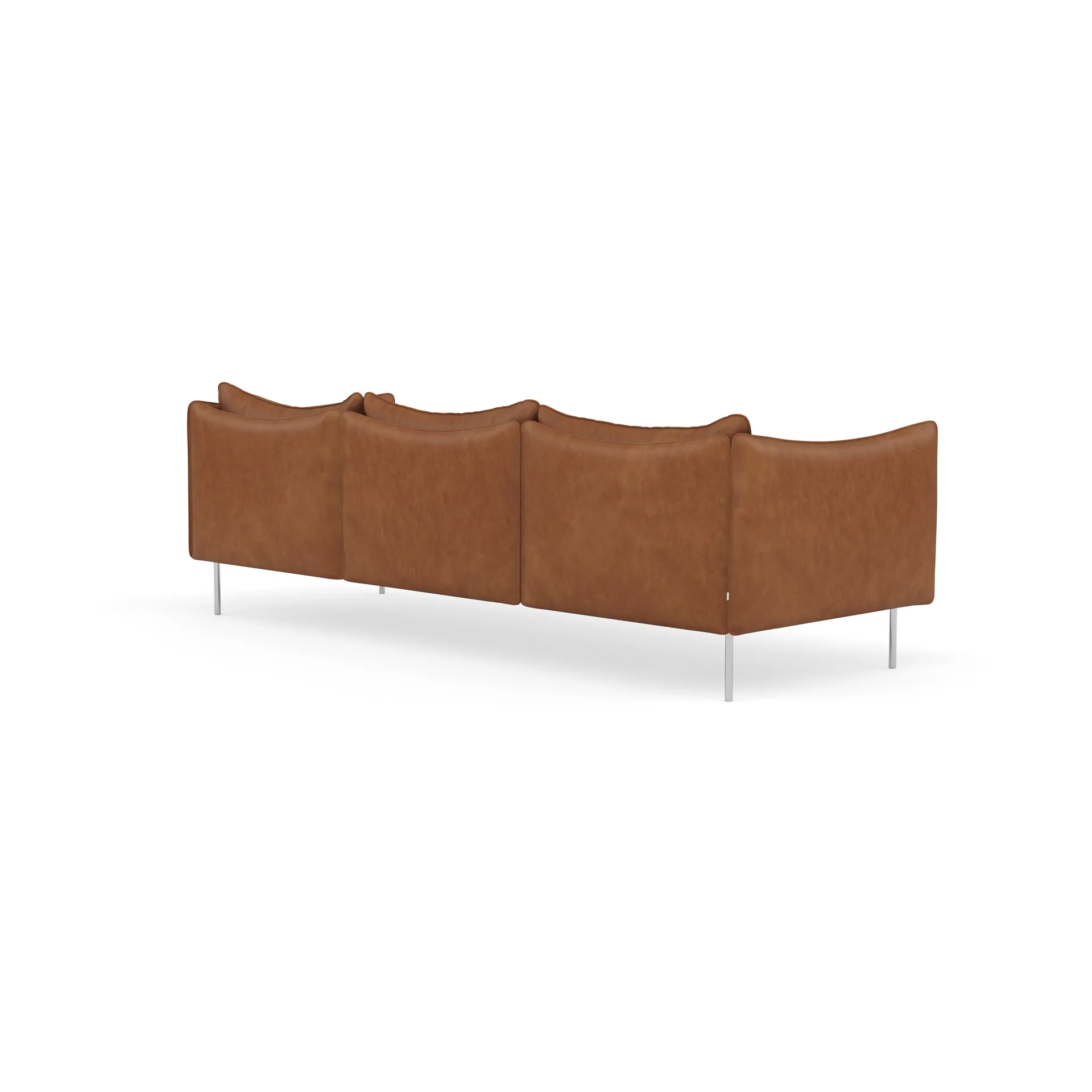 Tiki soffa 3-sits, Vintage Rangers-polished stainless steel Fogia
