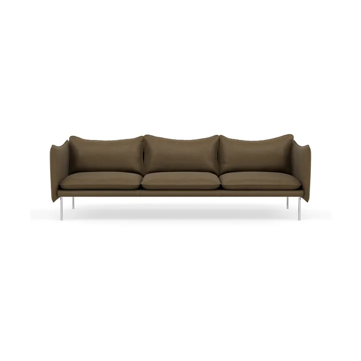 Tiki soffa 3-sits - Vintage Tabacco-polished stainless steel - Fogia