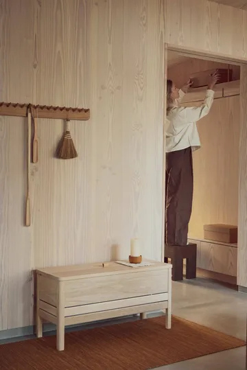 A Line förvaringsbänk 90 cm - Vit ek - Form & Refine