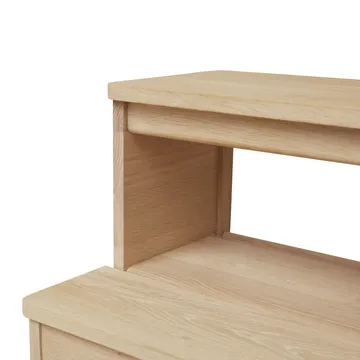 A line rund stegpall - Vit ek, Ø38x47,5 cm - Form & Refine