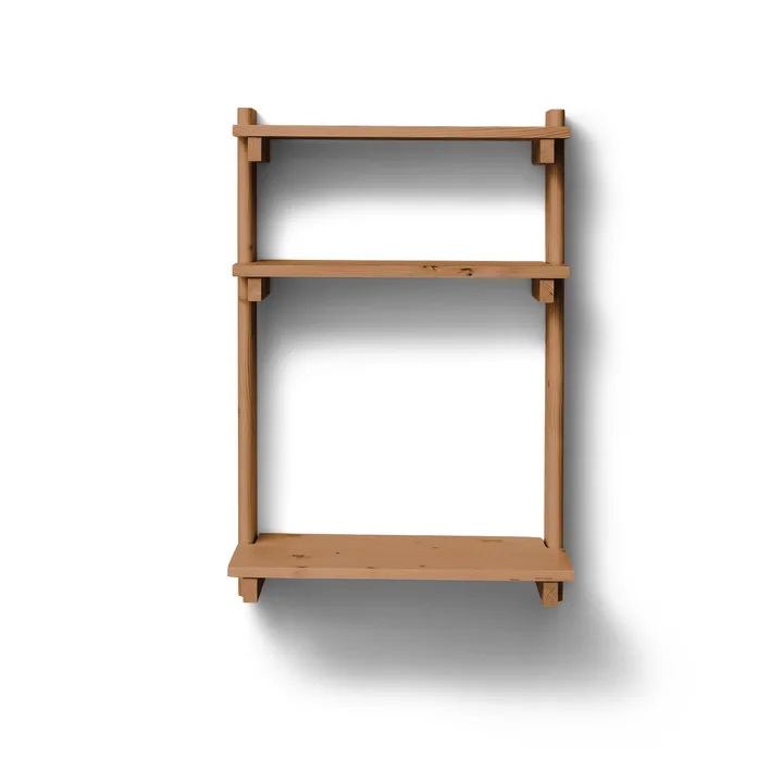 Beam Office Shelf hylla med skrivbord - Deep brown pine, 60x90,5x40 cm - Form & Refine