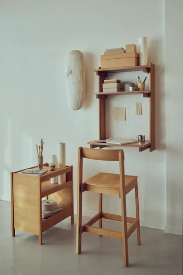 Beam Office Shelf hylla med skrivbord - Deep brown pine, 60x90,5x40 cm - Form & Refine