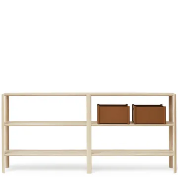 Leaf hylla 3 hyllplan 92x200 cm - Vit ek - Form & Refine