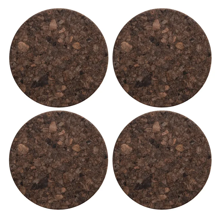 Cork glasunderlägg 4-pack - Smoked - Formgatan