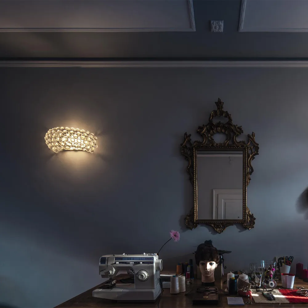 Caboche Plus piccola MyLight vägglampa, transparent Foscarini