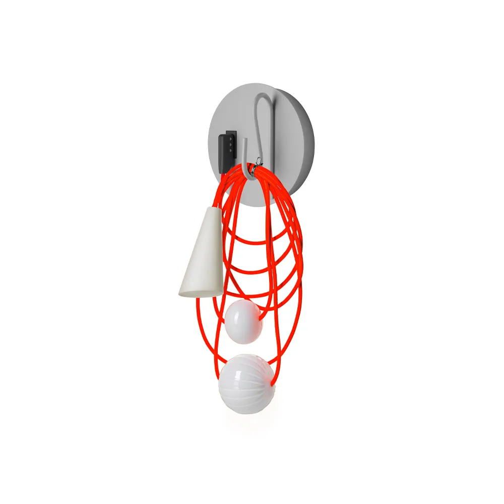 Filo vägglampa, grå, eastern coral Foscarini