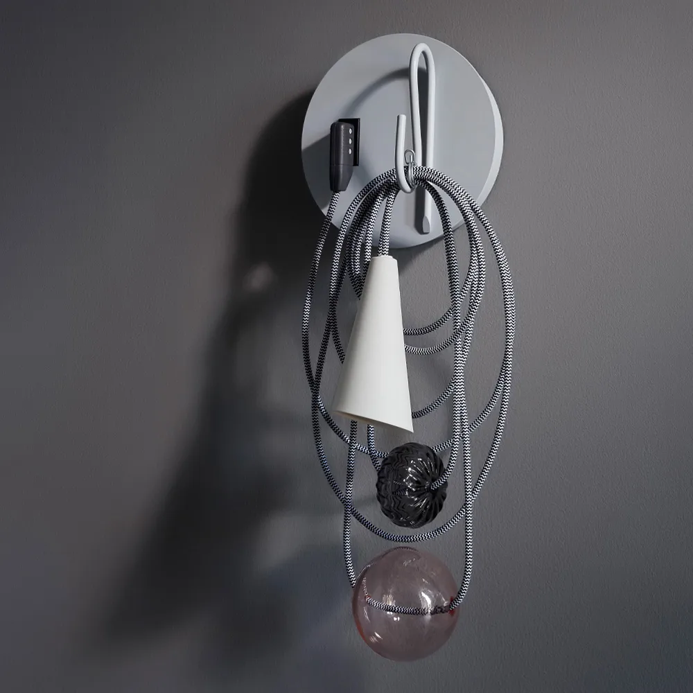 Filo vägglampa, grå, eastern coral Foscarini