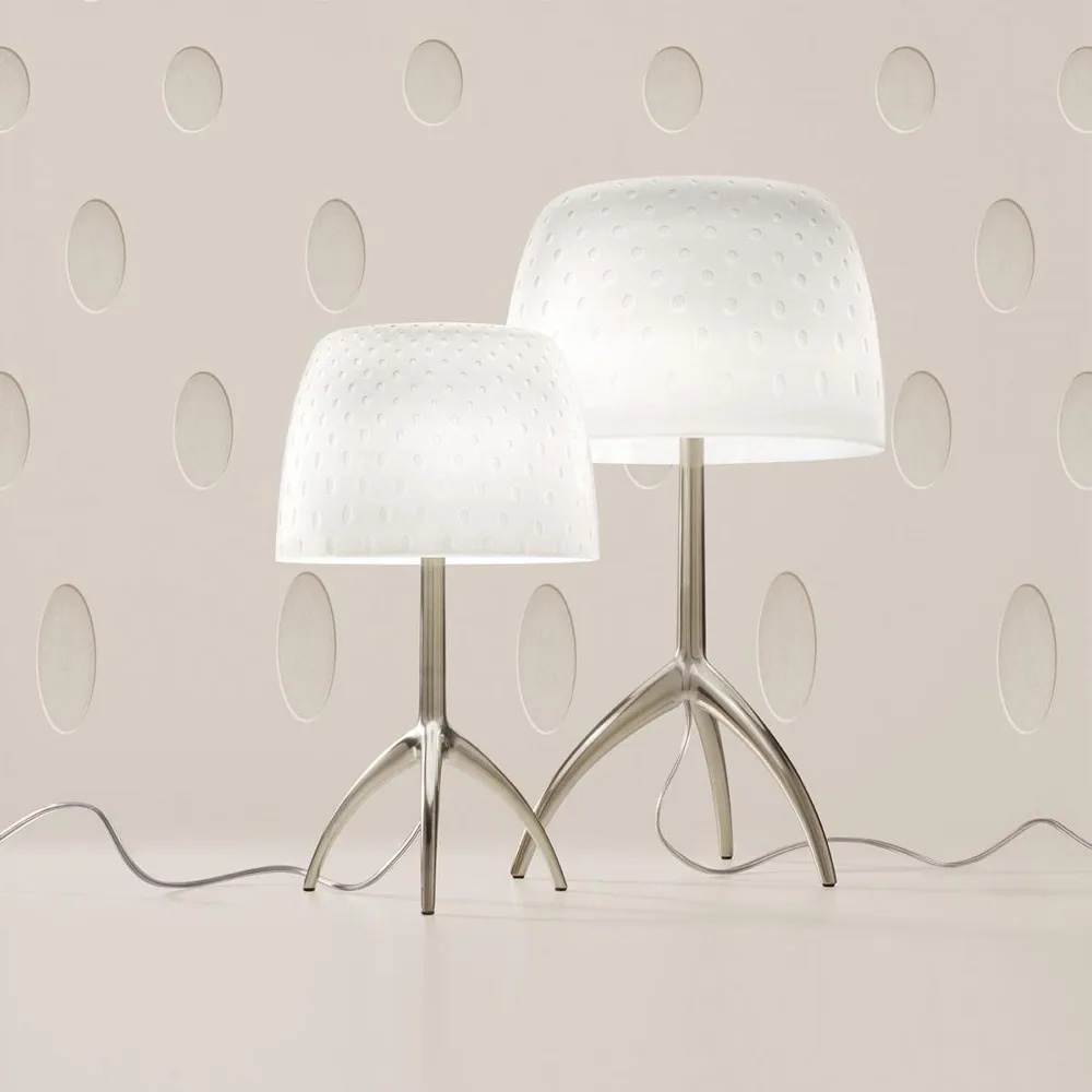 Lumiere 30th Piccola bordslampa, champagne, pastilles, on/off Foscarini
