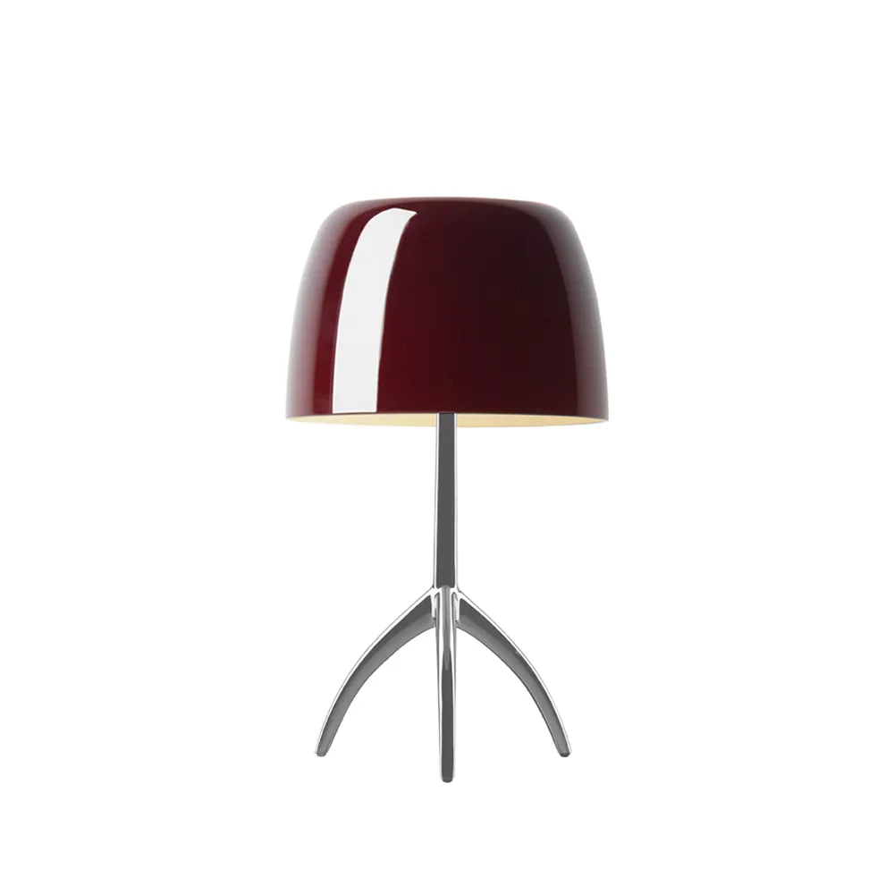 Lumiere Piccola On/Off bordslampa, körsbärsröd, aluminium Foscarini