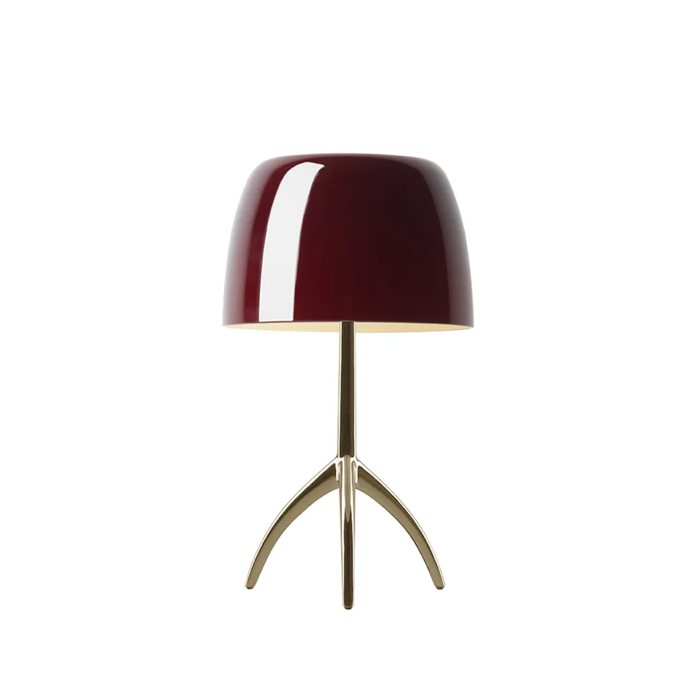 Lumiere Piccola On/Off bordslampa, körsbärsröd, champagne Foscarini