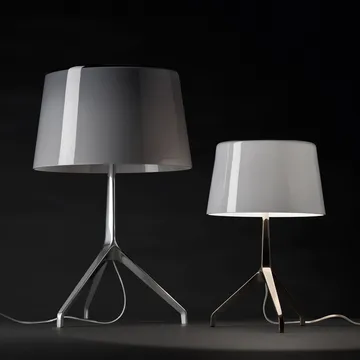 Lumiere XXL bordslampa - Grå, svartkrom - Foscarini