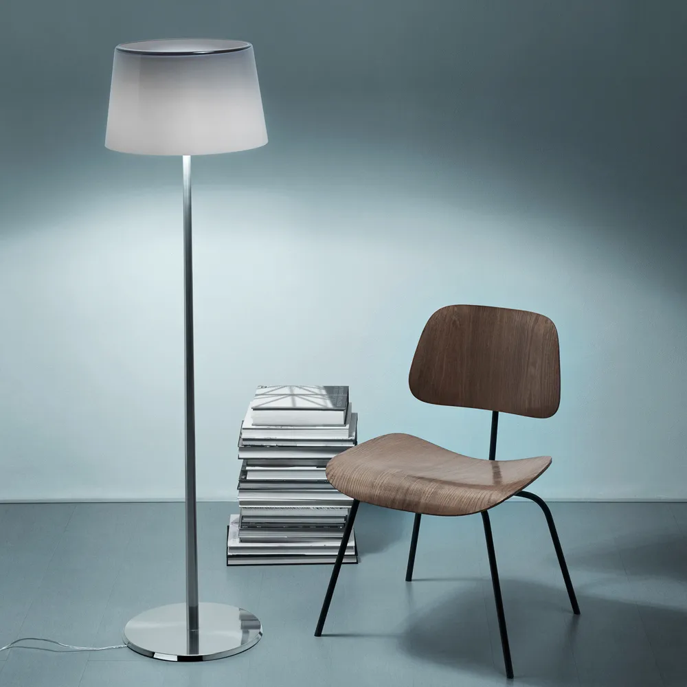 Lumiere XXL golvlampa, grå, munblåst glas, aluminium Foscarini