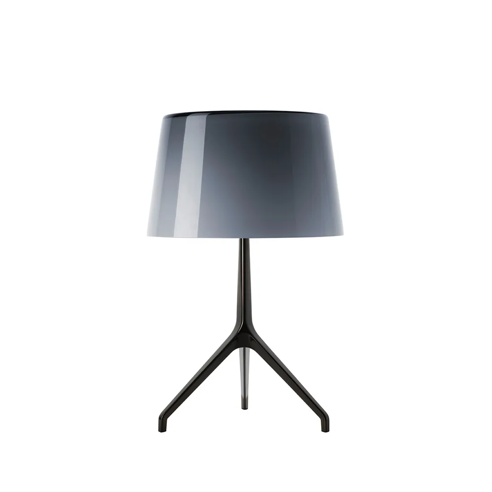 Lumiere XXS bordslampa, grå, munblåst glas, svart krom Foscarini