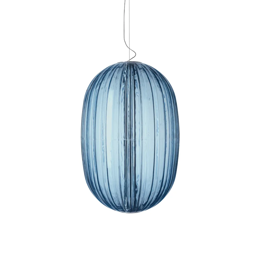 Plass media pendel Ø34 cm, azzurro, media Foscarini