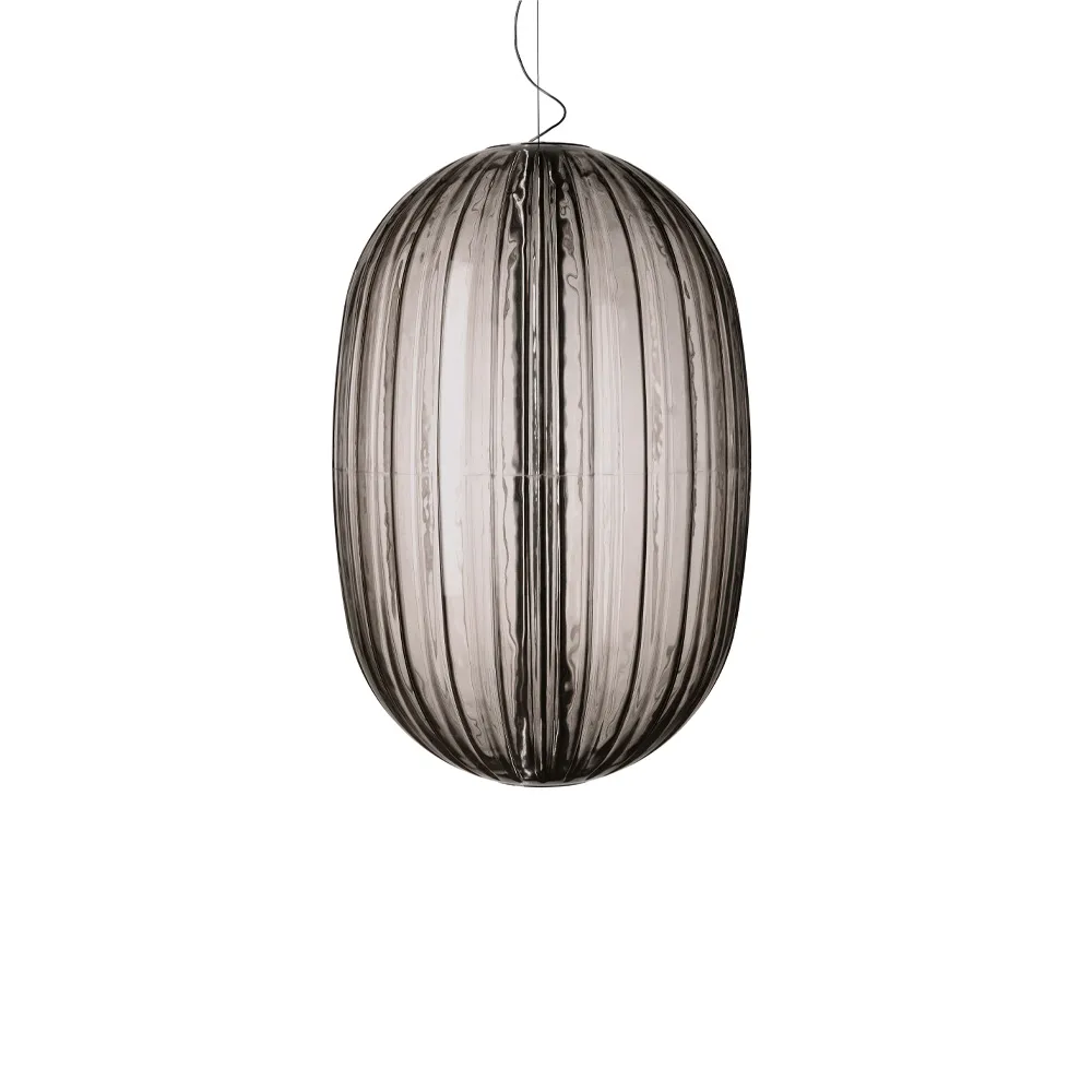Plass pendel Ø75 cm, grigio, led Foscarini