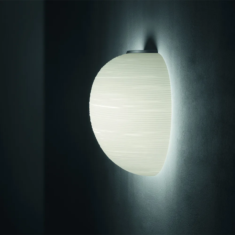Rituals XL semi vägglampa, oro/bianco, guldfärgad Foscarini