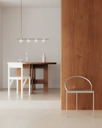 Ovoid Pendant Light Quadruple pendel - Rostfritt stål, opalglas - FRAMA