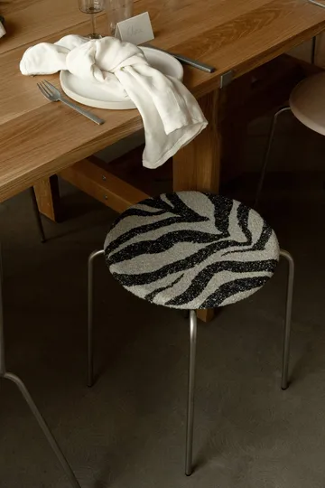 Petit Rond rund pall - Rostfritt stål-tyg Zebra - FRAMA