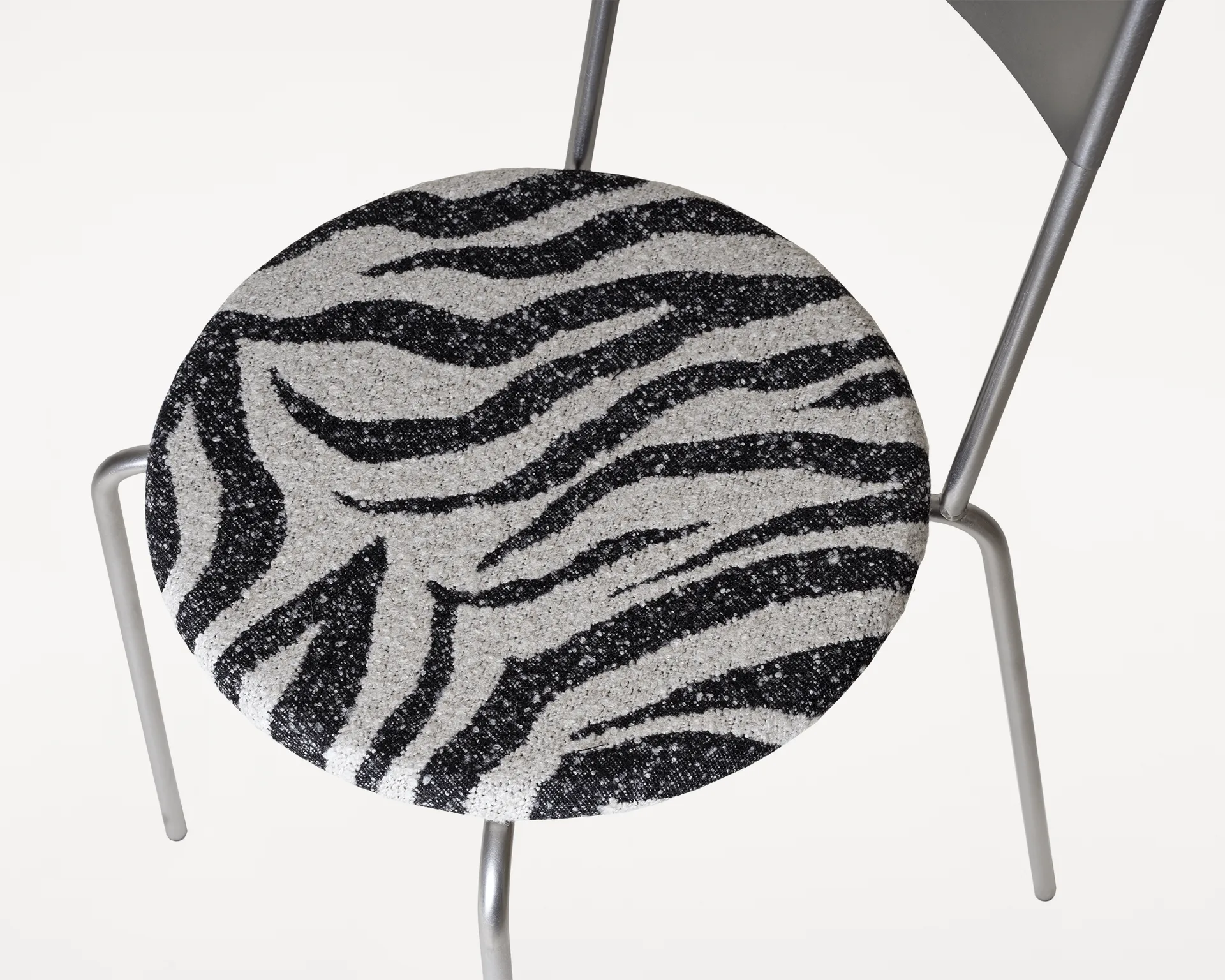 Petit Rond stol, Rostfritt stål-tyg Zebra FRAMA