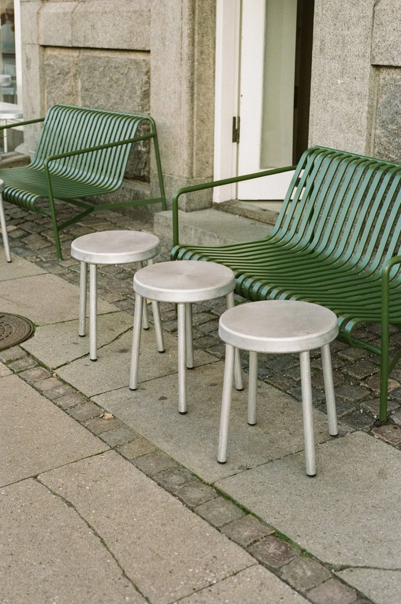 Tasca rund pall, Aluminium, H: 46 cm FRAMA