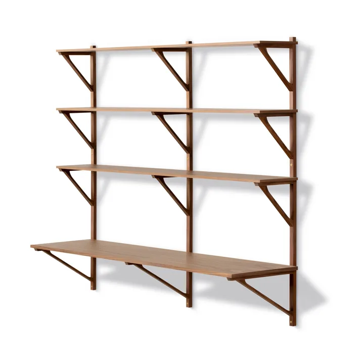 BM29 hylla med skrivbord 149x134 cm - Walnut lacquer - Fredericia Furniture