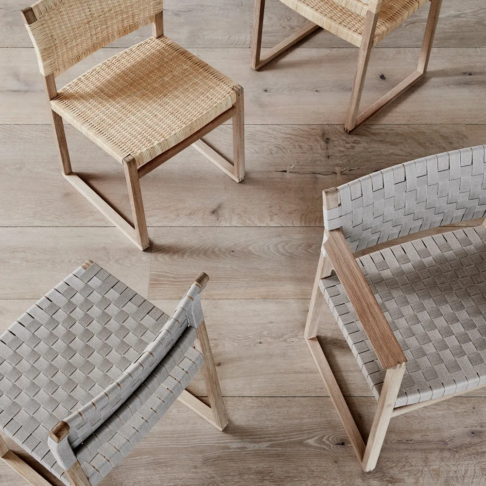 BM61 stol, Flätad natur-oljat ekstativ Fredericia Furniture