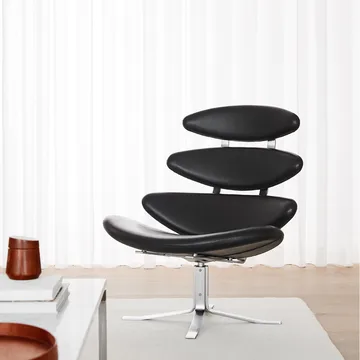 Corona fåtölj - Läder omni 301-kromstativ - Fredericia Furniture