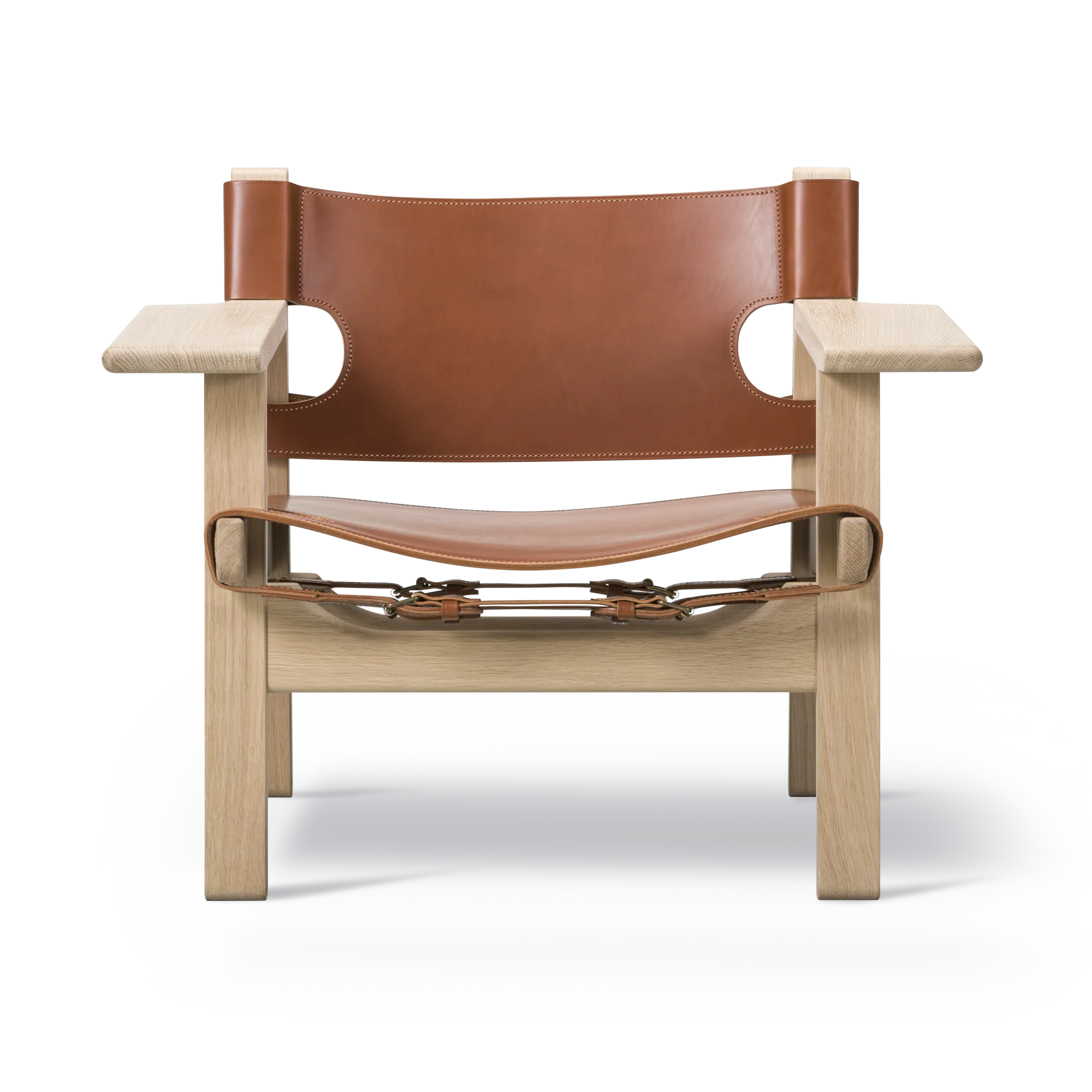 Den spanske stol fåtölj, Läder cognac-ljus oljad ek Fredericia Furniture