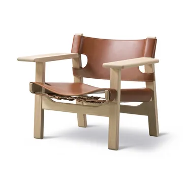 Den spanske stol fåtölj - Läder cognac-ljus oljad ek - Fredericia Furniture