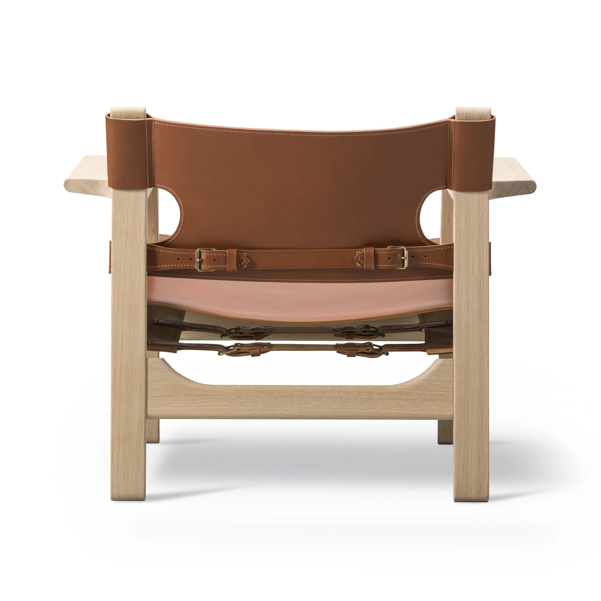 Den spanske stol fåtölj, Läder cognac-ljus oljad ek Fredericia Furniture