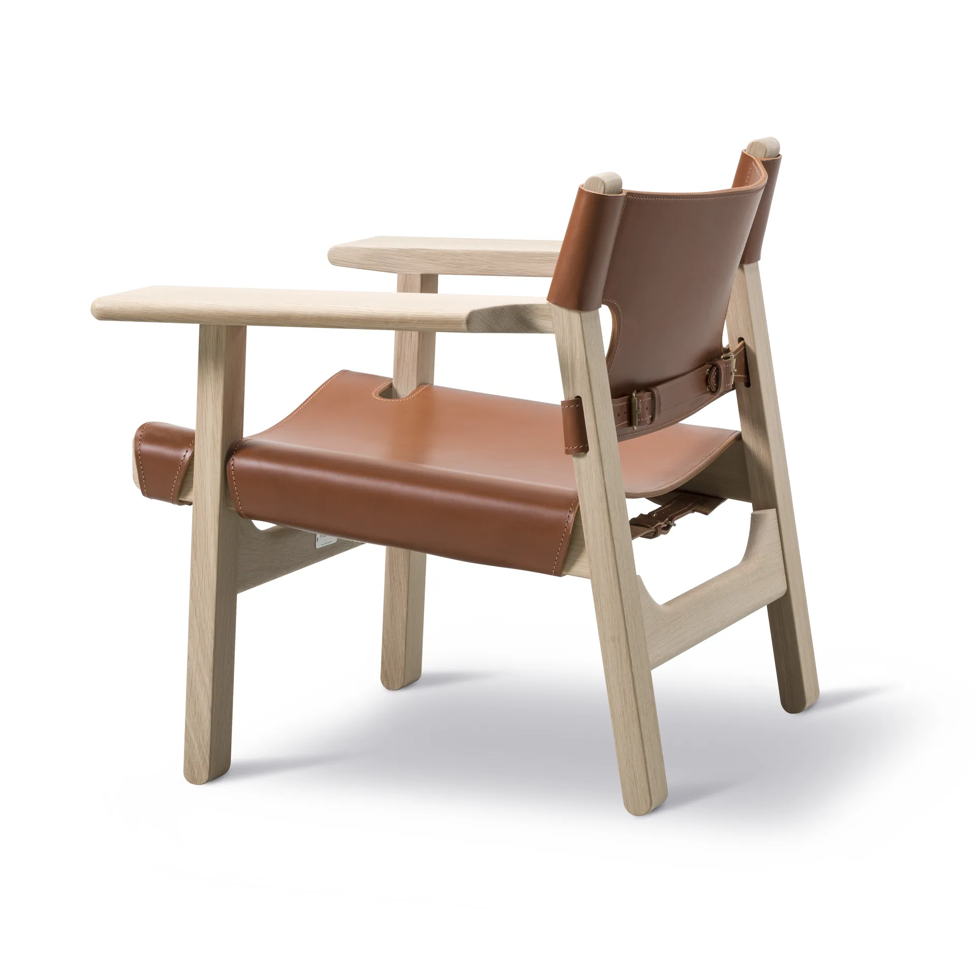 Den spanske stol fåtölj, Läder cognac-ljus oljad ek Fredericia Furniture