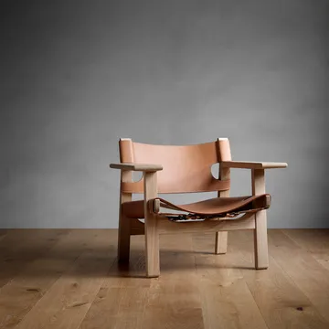 Den spanske stol fåtölj - Läder natur-svartlackad ek - Fredericia Furniture