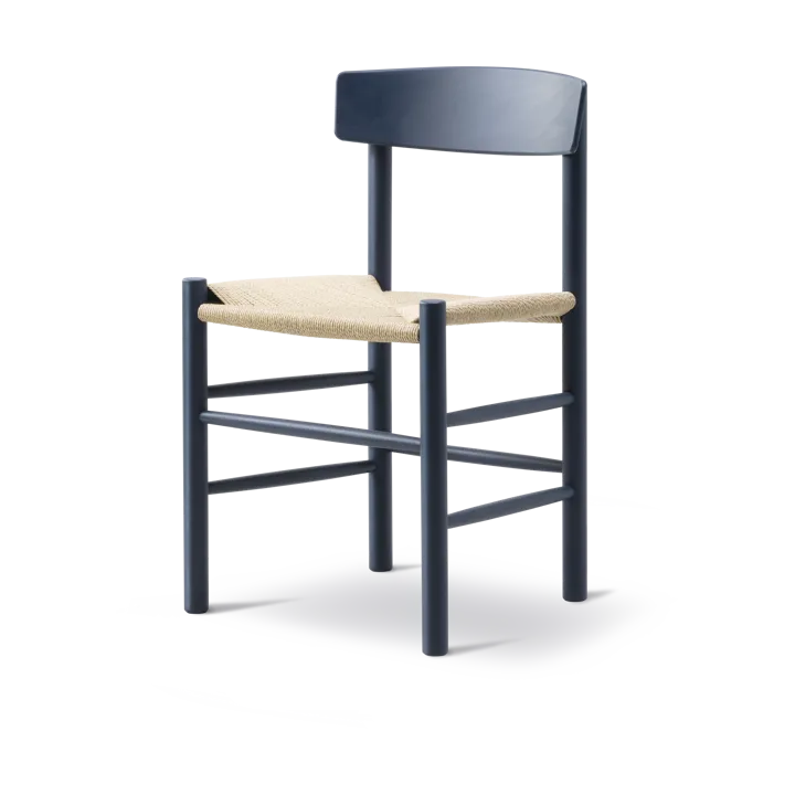 J39 stol - Indigo blue-flätad natur - Fredericia Furniture