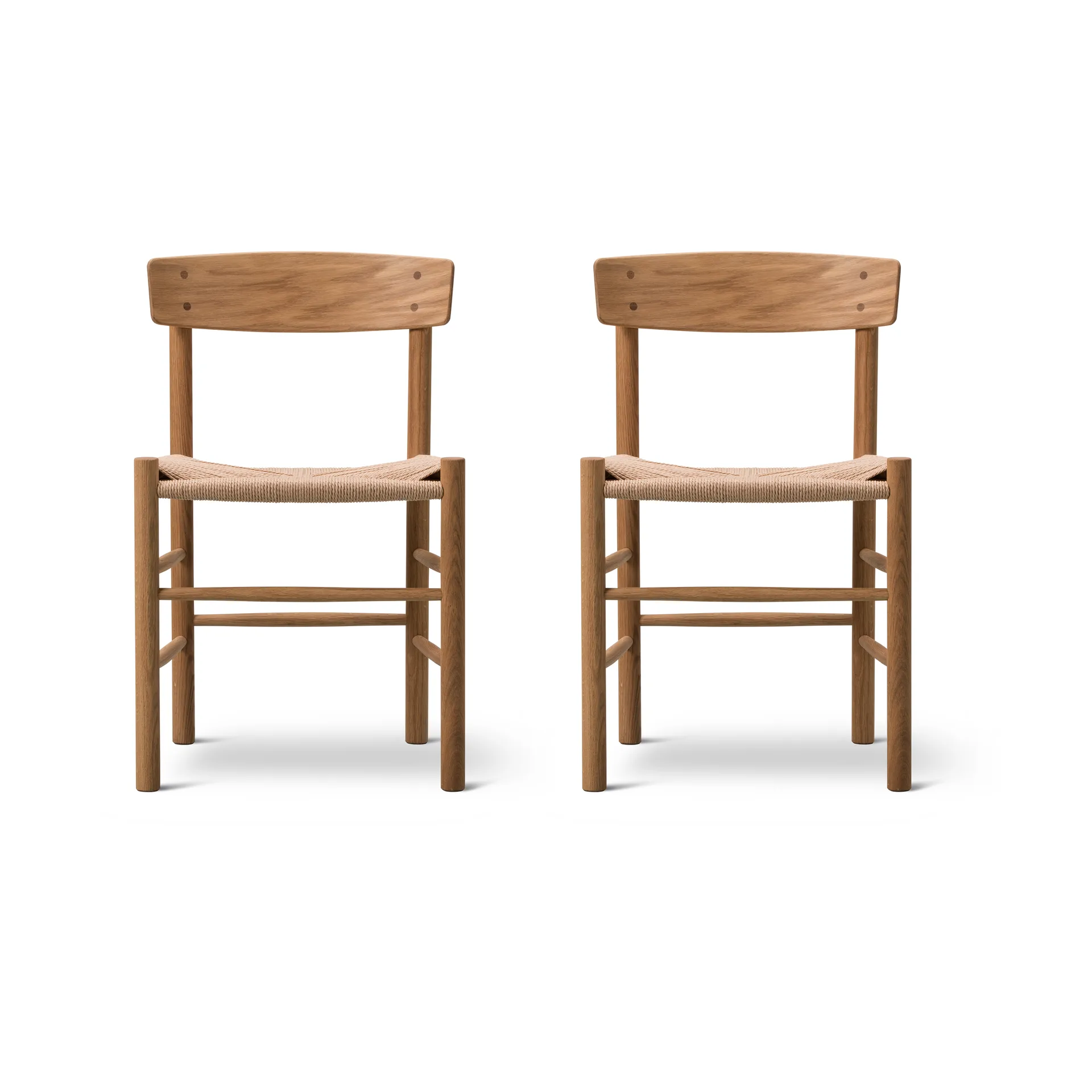 J39 stol, Oljad ek-flätad natur, 2-pack Fredericia Furniture