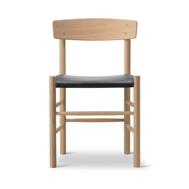 J39 stol - Såpad ek-läder Omni 301 Black - Fredericia Furniture