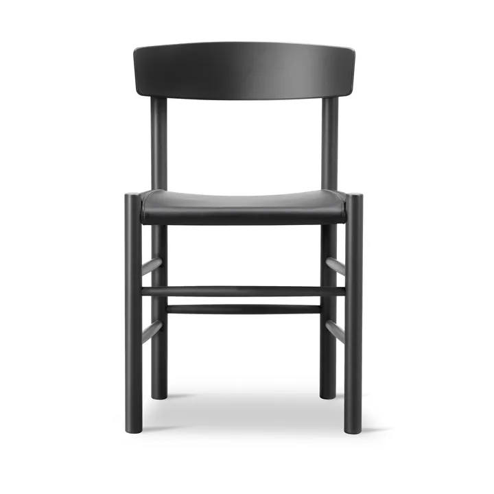 J39 stol - Svartlackerad bok-läder Omni 301 svart - Fredericia Furniture