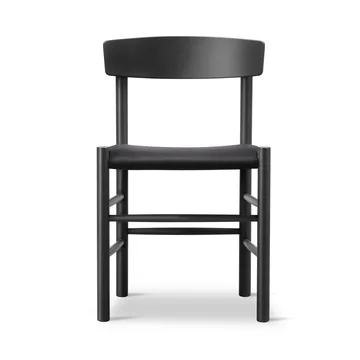 J39 stol - Svartlackerad ek-svart canvas - Fredericia Furniture
