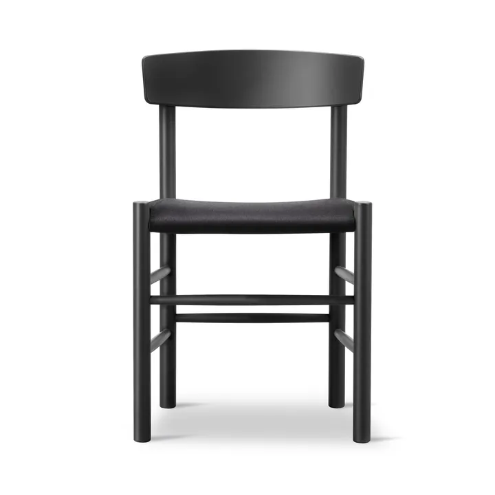 J39 stol - Svartlackerad ek-svart canvas - Fredericia Furniture