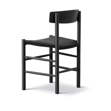 J39 stol - Svartlackerad ek-svart canvas - Fredericia Furniture