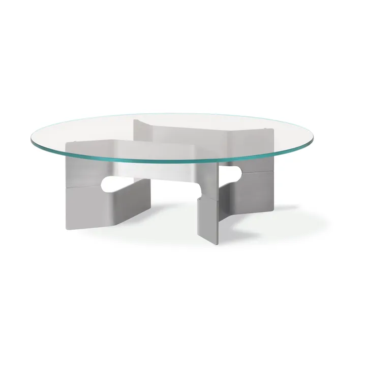 JG soffbord Ø98 cm - Glas-borstad aluminium - Fredericia Furniture