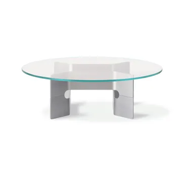 JG soffbord Ø98 cm - Glas-borstad aluminium - Fredericia Furniture