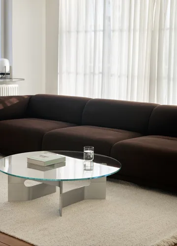 JG soffbord Ø98 cm - Glas-borstad aluminium - Fredericia Furniture