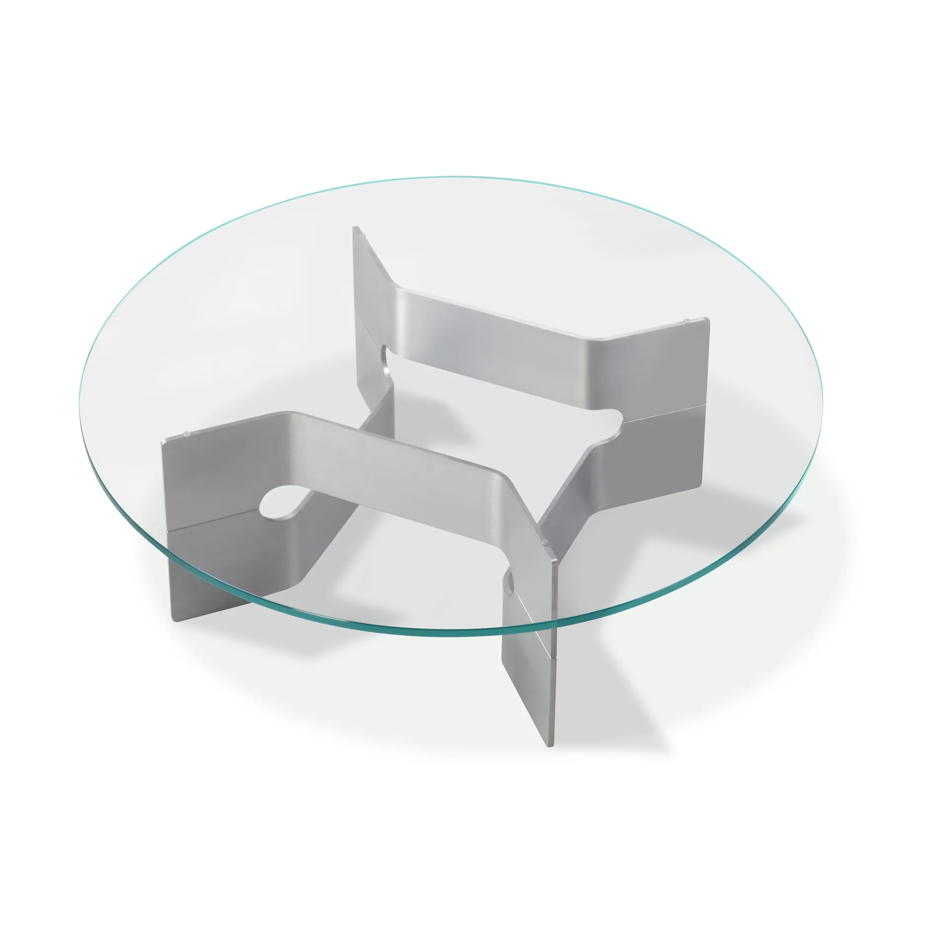 JG soffbord Ø98 cm, Glas-borstad aluminium Fredericia Furniture